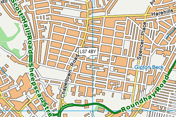 LS7 4BY map - OS VectorMap District (Ordnance Survey)
