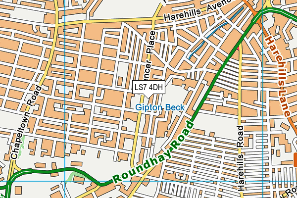 LS7 4DH map - OS VectorMap District (Ordnance Survey)
