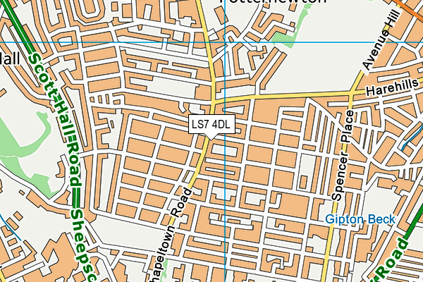LS7 4DL map - OS VectorMap District (Ordnance Survey)