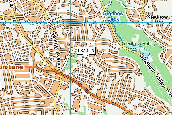 LS7 4DN map - OS VectorMap District (Ordnance Survey)