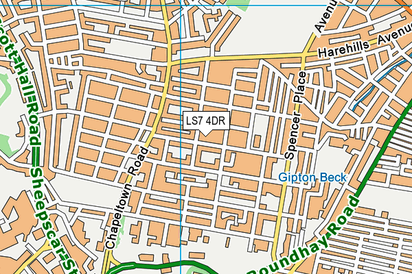 Hillcrest Academy map (LS7 4DR) - OS VectorMap District (Ordnance Survey)