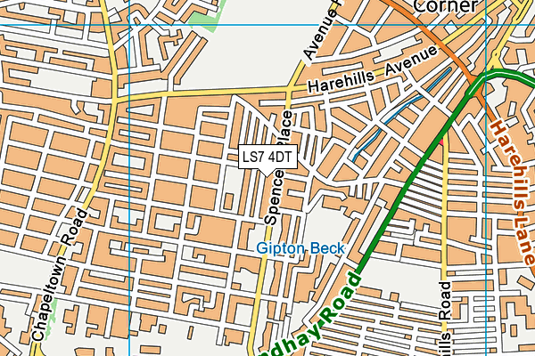 LS7 4DT map - OS VectorMap District (Ordnance Survey)