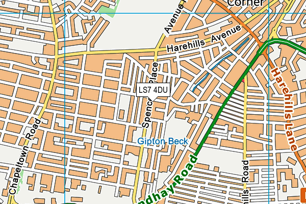 LS7 4DU map - OS VectorMap District (Ordnance Survey)