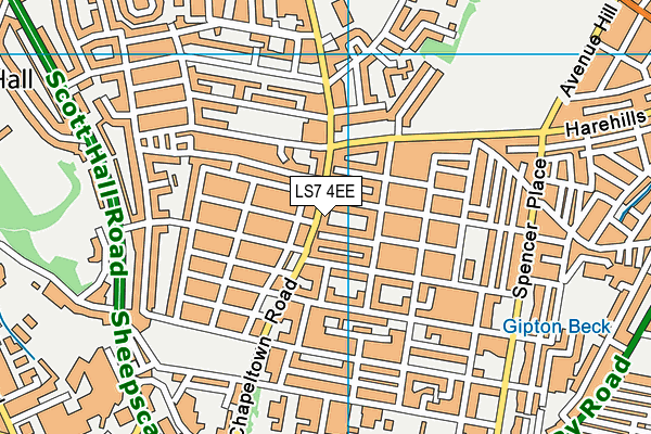 LS7 4EE map - OS VectorMap District (Ordnance Survey)