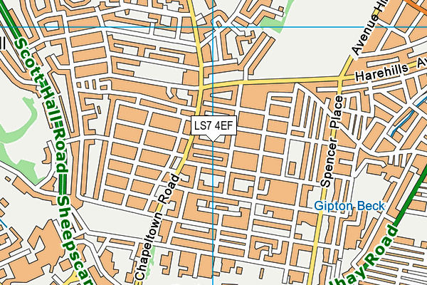 LS7 4EF map - OS VectorMap District (Ordnance Survey)