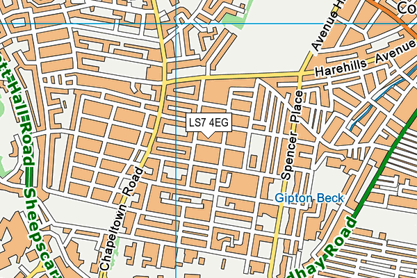 LS7 4EG map - OS VectorMap District (Ordnance Survey)