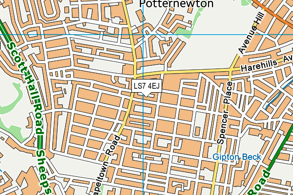 LS7 4EJ map - OS VectorMap District (Ordnance Survey)