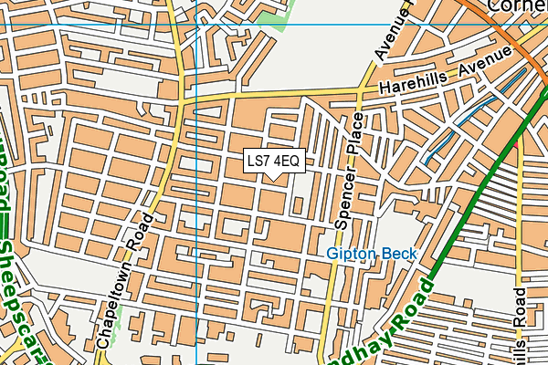LS7 4EQ map - OS VectorMap District (Ordnance Survey)