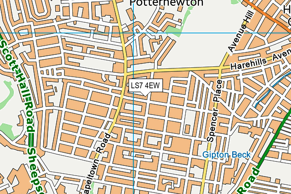 LS7 4EW map - OS VectorMap District (Ordnance Survey)