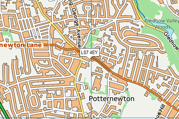 LS7 4EY map - OS VectorMap District (Ordnance Survey)
