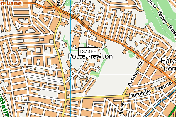 LS7 4HE map - OS VectorMap District (Ordnance Survey)
