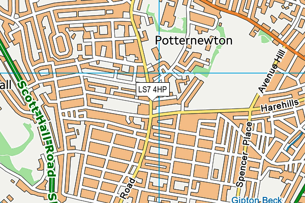 LS7 4HP map - OS VectorMap District (Ordnance Survey)
