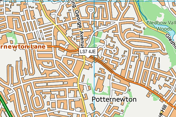LS7 4JE map - OS VectorMap District (Ordnance Survey)