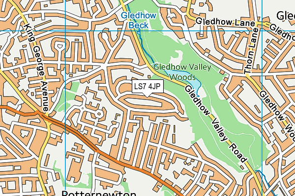 LS7 4JP map - OS VectorMap District (Ordnance Survey)