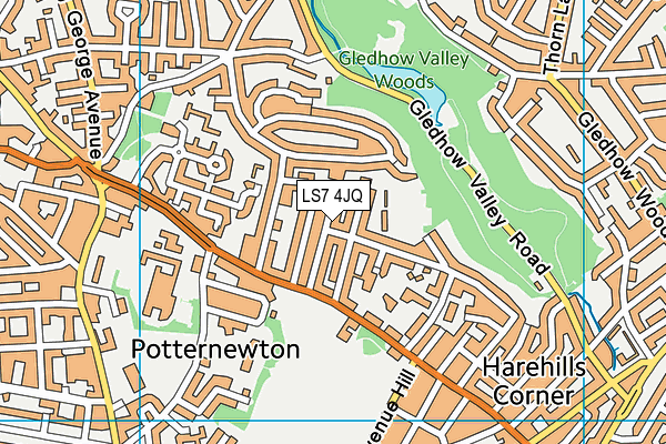LS7 4JQ map - OS VectorMap District (Ordnance Survey)