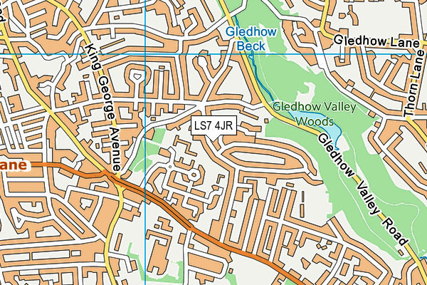 LS7 4JR map - OS VectorMap District (Ordnance Survey)