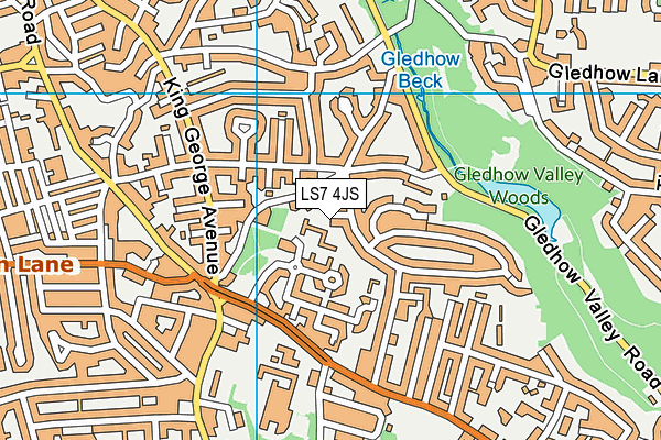 LS7 4JS map - OS VectorMap District (Ordnance Survey)