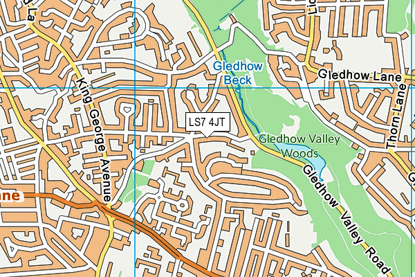 LS7 4JT map - OS VectorMap District (Ordnance Survey)