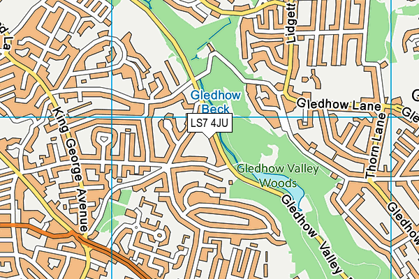 LS7 4JU map - OS VectorMap District (Ordnance Survey)