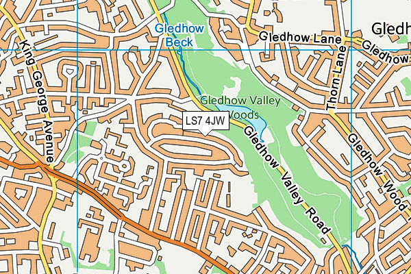 LS7 4JW map - OS VectorMap District (Ordnance Survey)