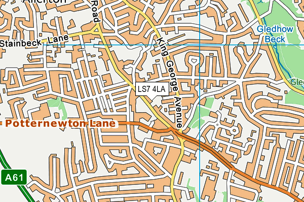 LS7 4LA map - OS VectorMap District (Ordnance Survey)