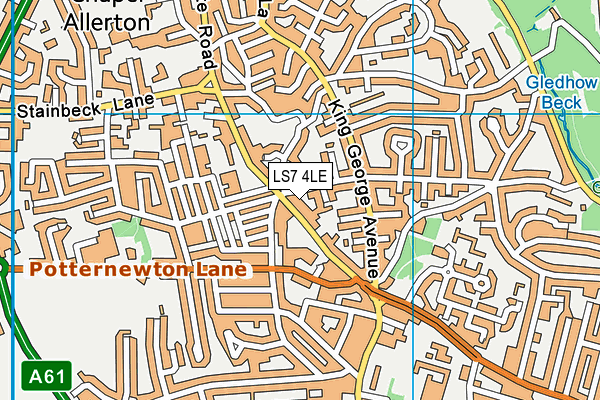 LS7 4LE map - OS VectorMap District (Ordnance Survey)