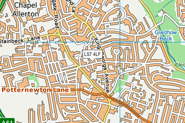 LS7 4LF map - OS VectorMap District (Ordnance Survey)