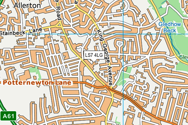 LS7 4LG map - OS VectorMap District (Ordnance Survey)