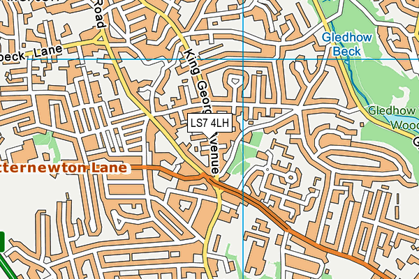 LS7 4LH map - OS VectorMap District (Ordnance Survey)