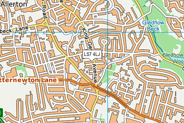 LS7 4LJ map - OS VectorMap District (Ordnance Survey)