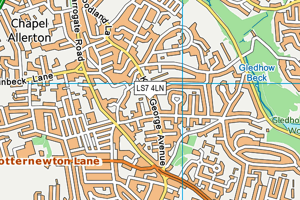 LS7 4LN map - OS VectorMap District (Ordnance Survey)