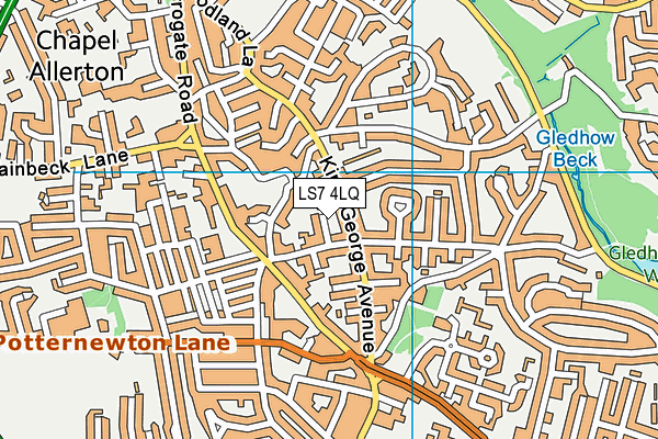 LS7 4LQ map - OS VectorMap District (Ordnance Survey)