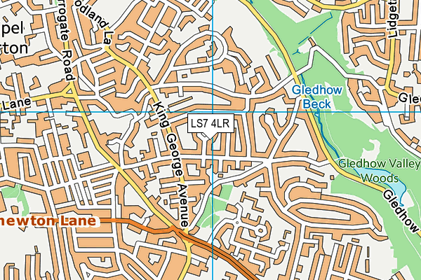 LS7 4LR map - OS VectorMap District (Ordnance Survey)