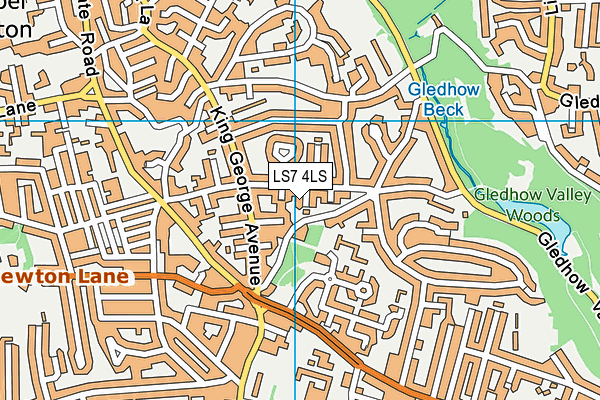 LS7 4LS map - OS VectorMap District (Ordnance Survey)