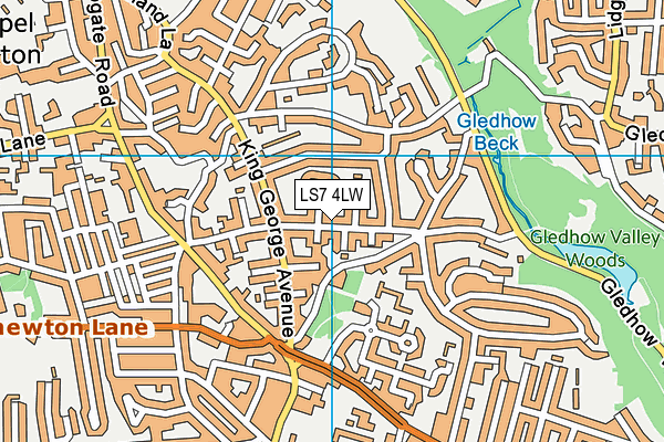 LS7 4LW map - OS VectorMap District (Ordnance Survey)
