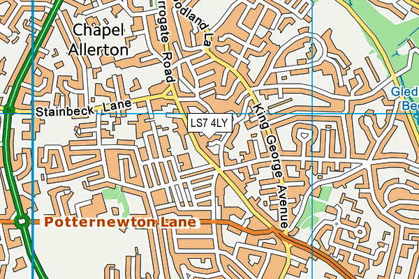 LS7 4LY map - OS VectorMap District (Ordnance Survey)
