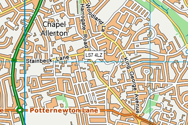 LS7 4LZ map - OS VectorMap District (Ordnance Survey)