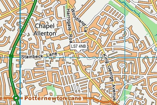 Chapel Allerton Methodist Church map (LS7 4NB) - OS VectorMap District (Ordnance Survey)