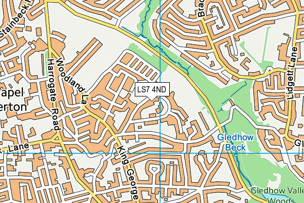 LS7 4ND map - OS VectorMap District (Ordnance Survey)