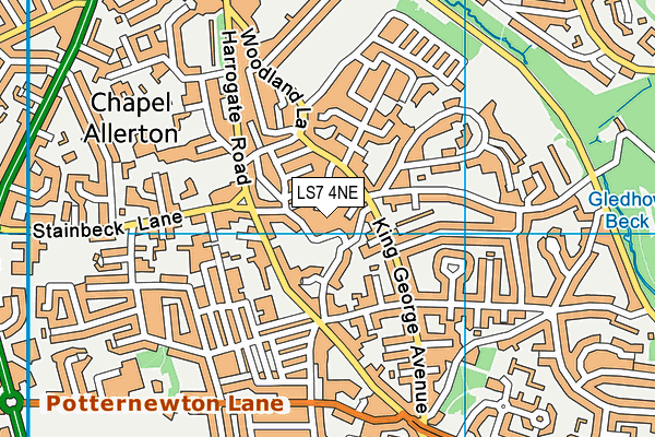 LS7 4NE map - OS VectorMap District (Ordnance Survey)