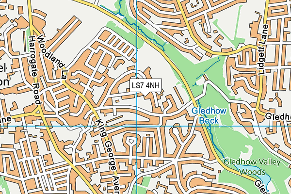 LS7 4NH map - OS VectorMap District (Ordnance Survey)