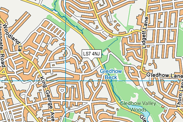 LS7 4NJ map - OS VectorMap District (Ordnance Survey)