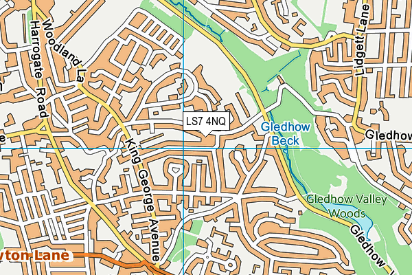 LS7 4NQ map - OS VectorMap District (Ordnance Survey)