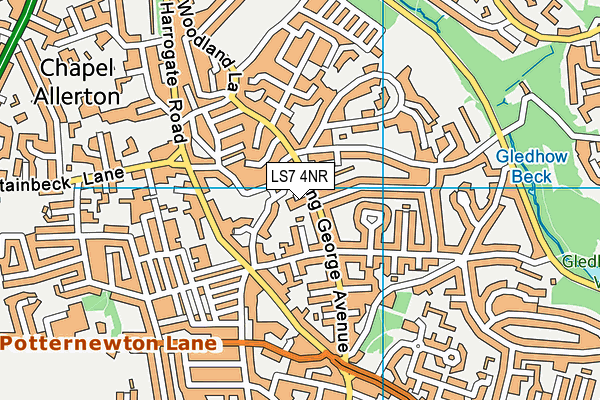 LS7 4NR map - OS VectorMap District (Ordnance Survey)