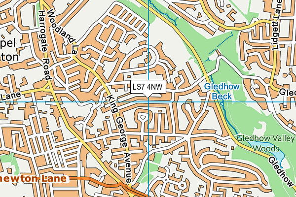LS7 4NW map - OS VectorMap District (Ordnance Survey)
