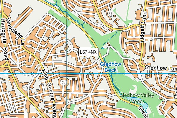 LS7 4NX map - OS VectorMap District (Ordnance Survey)
