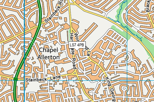 LS7 4PB map - OS VectorMap District (Ordnance Survey)