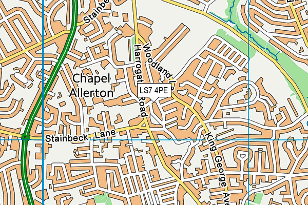 LS7 4PE map - OS VectorMap District (Ordnance Survey)