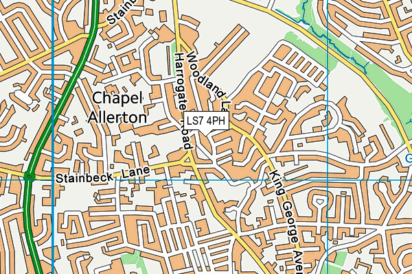 LS7 4PH map - OS VectorMap District (Ordnance Survey)