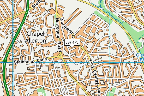 LS7 4PL map - OS VectorMap District (Ordnance Survey)